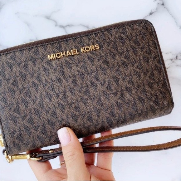 Michael Kors Brown Wristlet Wallet - Picture 5 of 8
